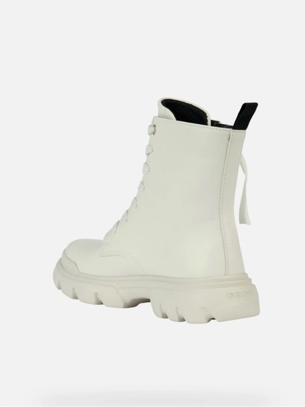 Geox Junette Lace-Up Combat Boot with Ribbon Tie